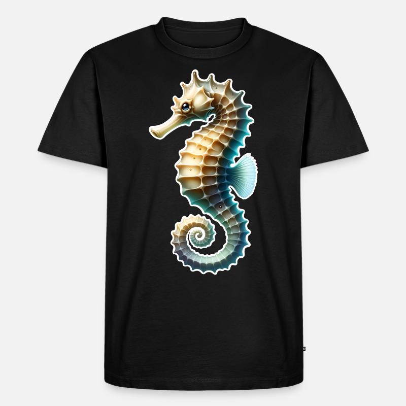 Seepferd - Männer Premium Bio T-Shirt - Schwarz