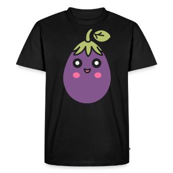 Aubergine - T-shirt Premium bio Homme - noir - Devant - Nico (187cm)