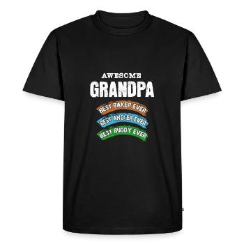Grandpa Best Angler Baker Buddy Buddy - Men's Premium Organic T-Shirt - black - Front - Nico (187cm)