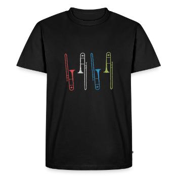 Retro Trombones Trombonist Shirt Cadeau - T-shirt Premium bio Homme - noir - Devant - Nico (187cm)