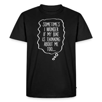 Thinking About My Bike - T-shirt Premium bio Homme - noir - Devant - Nico (187cm)