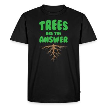 Trees Are The Answer - Men's Premium Organic T-Shirt - black - Front - Nico (187cm)