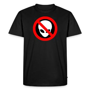 Grey Aliens Prohibited Sign - Men's Premium Organic T-Shirt - black - Front - Nico (187cm)