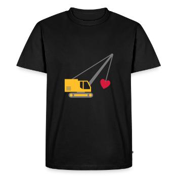 ★ Design colors can be changed ★ Dragline with a heart - Men's Premium Organic T-Shirt - black - Front - Nico (187cm)