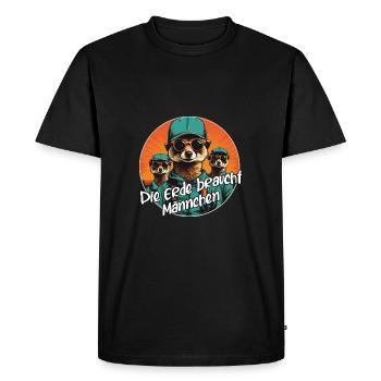 Cool Meerkat Drôle Suricate Dire - T-shirt Premium bio Homme - noir - Devant - Nico (187cm)