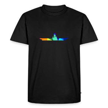Porte-avions Rainbow Polygon Ships - T-shirt Premium bio Homme - noir - Devant - Nico (187cm)