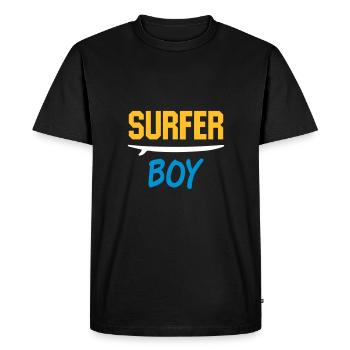 Surfer boy (planche de surf) - T-shirt Premium bio Homme - noir - Devant - Nico (187cm)
