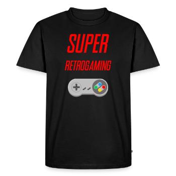 SUPER RETROGAMING - T-shirt Premium bio Homme - noir - Devant - Nico (187cm)