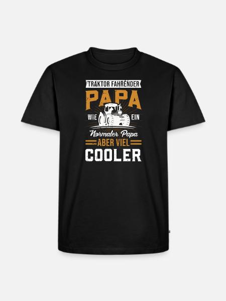 TRAKTOR FAHRENDER PAPA - Männer Premium Bio T-Shirt - Schwarz
