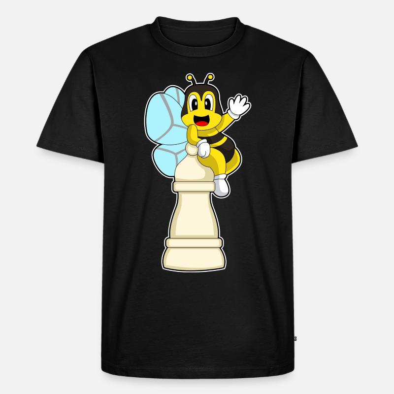 Schachfigur Bauer Biene Schach - Männer Premium Bio T-Shirt - Schwarz