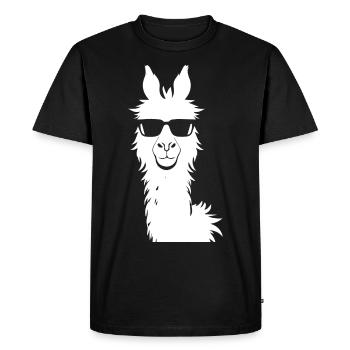 Lama drôle portant des lunettes de soleil Lamas cool - T-shirt Premium bio Homme - noir - Devant - Nico (187cm)