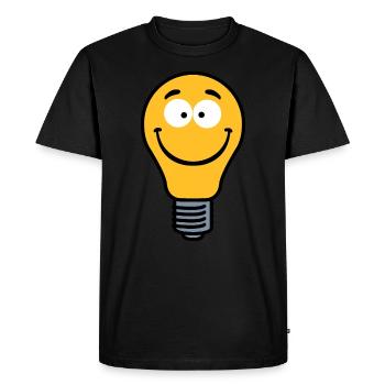 Wacky Lightbulb - Men's Premium Organic T-Shirt - black - Front - Nico (187cm)
