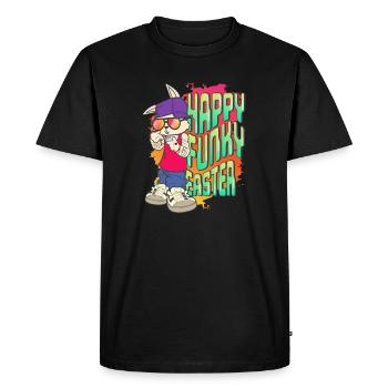 Funky Easter - Men's Premium Organic T-Shirt - black - Front - Nico (187cm)