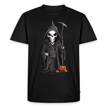 Dessin animé Grim Reaper Drôle Dessin Animé Design Magicien - T-shirt Premium bio Homme - noir - Devant - Nico (187cm)