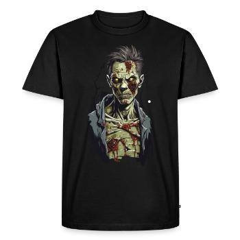 Minuit Zombie Horreur Halloween Movie Night - T-shirt Premium bio Homme - noir - Devant - Nico (187cm)