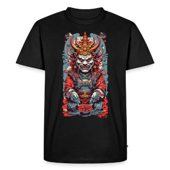 Retro Oni Yokai Japan Retro Ukiyo-E Style Design - Men's Premium Organic T-Shirt - black - Front - Nico (187cm)