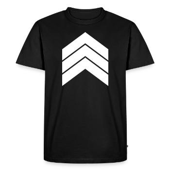 three white arrows - Men's Premium Organic T-Shirt - black - Front - Nico (187cm)