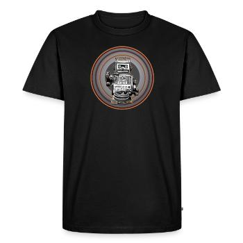 Gamer Arcade Sci-Fi T-Shirt with Robot Gift - Men's Premium Organic T-Shirt - black - Front - Nico (187cm)