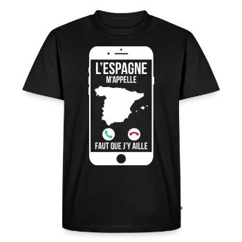 L'Espagne m'appelle - Faut que j'y aille - T-shirt Premium bio Homme - noir - Devant - Nico (187cm)