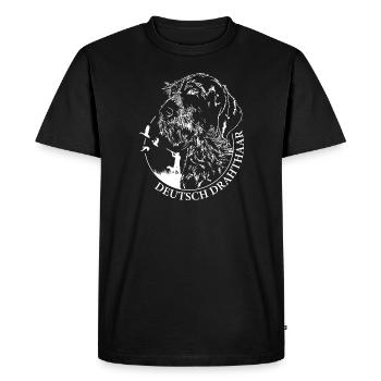 Deutsch Drahthaar Jäger Jagdhunde Hunde Wilsigns - Männer Premium Bio T-Shirt - Schwarz - Vorne - Nico (187cm)