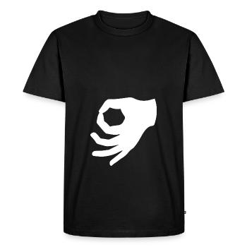 Main propre doigt l'air T-shirt d'image objet de tendance - T-shirt Premium bio Homme - noir - Devant - Nico (187cm)