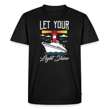 Laissez briller votre lumière Phare - T-shirt Premium bio Homme - noir - Devant - Nico (187cm)
