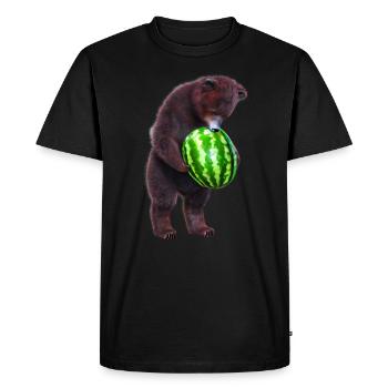 Ours à la pastèque - T-shirt Premium bio Homme - noir - Devant - Nico (187cm)