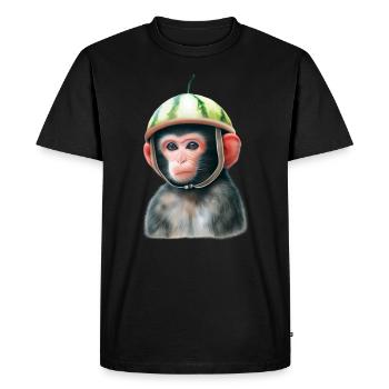 Singe à la pastèque - T-shirt Premium bio Homme - noir - Devant - Nico (187cm)