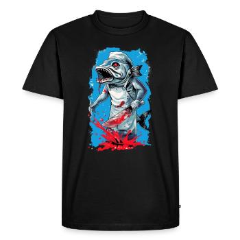 Halloween Slaughterhouse Fish Horror - Men's Premium Organic T-Shirt - black - Front - Nico (187cm)