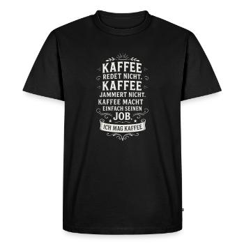 J’aime le café en disant drôle - T-shirt Premium bio Homme - noir - Devant - Nico (187cm)
