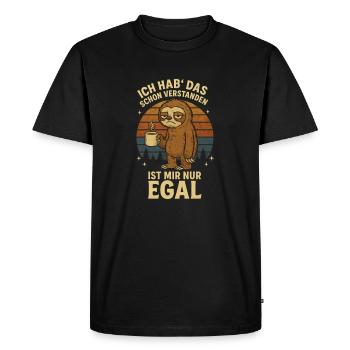 Sloth I got it - Men's Premium Organic T-Shirt - black - Front - Nico (187cm)