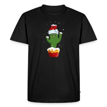 Cactus mignon de Noël - T-shirt Premium bio Homme - noir - Devant - Nico (187cm)