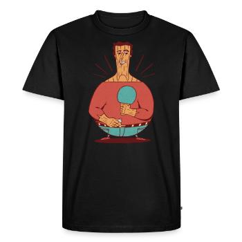 Tenue de ping-pong Tennis de table Batte de ping-pong - T-shirt Premium bio Homme - noir - Devant - Nico (187cm)