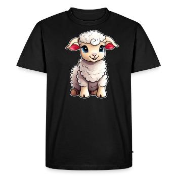 Cute little lamb - Men's Premium Organic T-Shirt - black - Front - Nico (187cm)