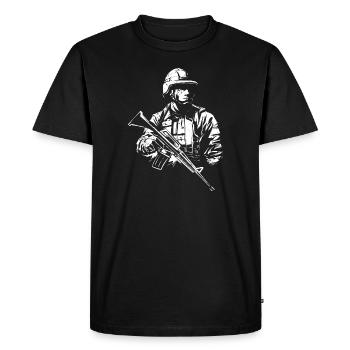 Soldat - T-shirt Premium bio Homme - noir - Devant - Nico (187cm)