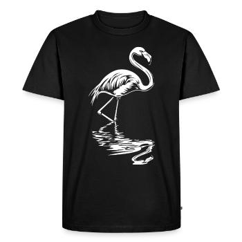 Flamingo Refelction Été Plage Soleil Tropical - T-shirt Premium bio Homme - noir - Devant - Nico (187cm)