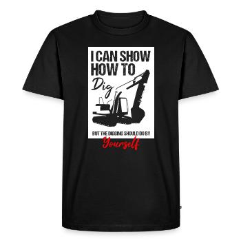 Excavator design for excavator operators - Men's Premium Organic T-Shirt - black - Front - Nico (187cm)