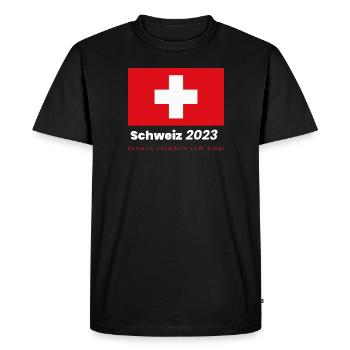 Victoire de la Suisse à la Coupe du Monde Féminine de Football 2023 - T-shirt Premium bio Homme - noir - Devant - Nico (187cm)