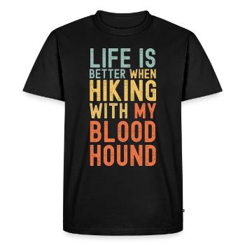Bloodhound Randonnée chien rétro - T-shirt Premium bio Homme - noir - Devant - Nico (187cm)