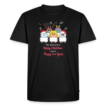 Nous vous souhaitons un JOYEUX NOËL et une BONNE ANNÉE - T-shirt Premium bio Homme - noir - Devant - Nico (187cm)