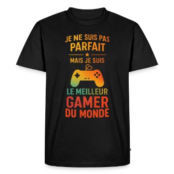 Le meilleur gamer du monde Geek Gamer Gaming - T-shirt Premium bio Homme - noir - Devant - Nico (187cm)