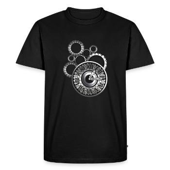 Horloge argent - T-shirt Premium bio Homme - noir - Devant - Nico (187cm)