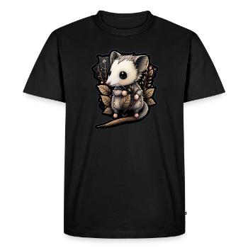 Opossum Chibi Fantaisie Drôle Tendance Animaux Rat - T-shirt Premium bio Homme - noir - Devant - Nico (187cm)