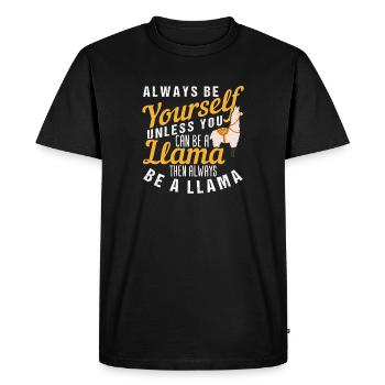 Être un lama - T-shirt Premium bio Homme - noir - Devant - Nico (187cm)