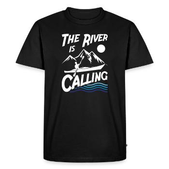 La rivière appelle - T-shirt Premium bio Homme - noir - Devant - Nico (187cm)