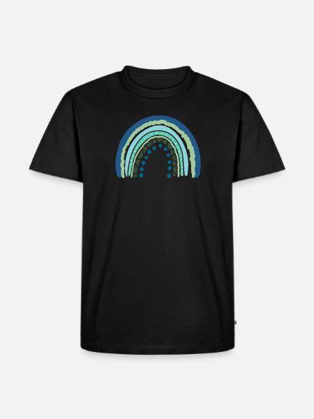 Blue Green rainbow with dots - Men's Premium Organic T-Shirt - black