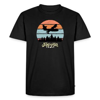 Fire Fighting Aircraft Vintage Aircraft - Men's Premium Organic T-Shirt - black - Front - Nico (187cm)