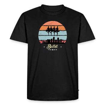 Ballet Danse Vintage Rétro Sport Coucher de soleil - T-shirt Premium bio Homme - noir - Devant - Nico (187cm)