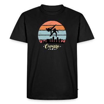 Capoeira Vintage Retro Sunset Sports - Men's Premium Organic T-Shirt - black - Front - Nico (187cm)