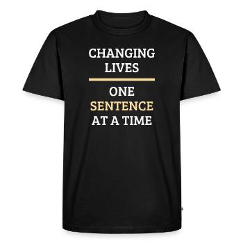Changing Lives One Sentence A Time English Teacher - Men's Premium Organic T-Shirt - black - Front - Nico (187cm)